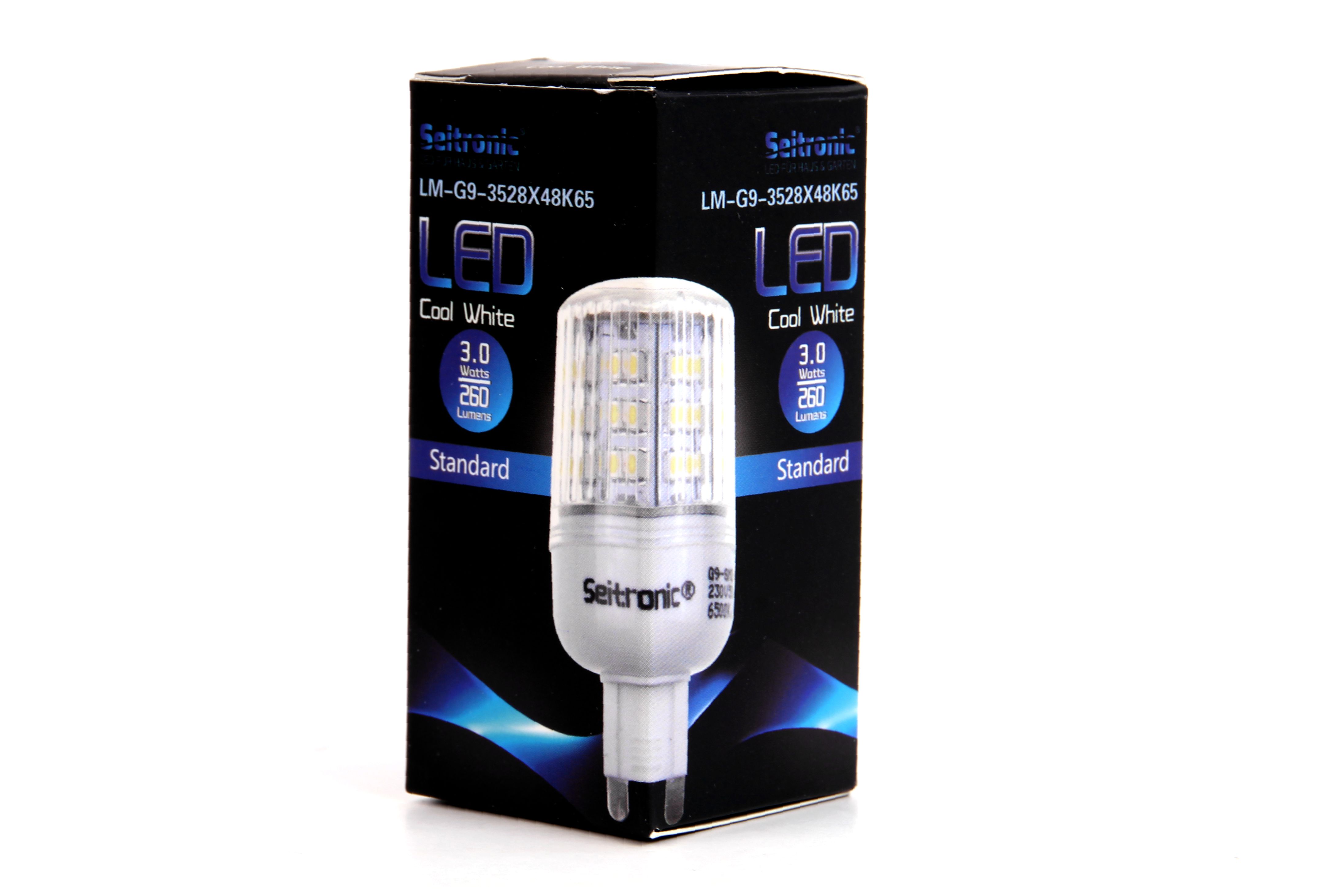 G9 LED Lampe Seitronic mit 3 Watt 48 LED Kalt weiß G9 LED Lampe Seitronic mit 3 Watt 48 LED Kalt weiß